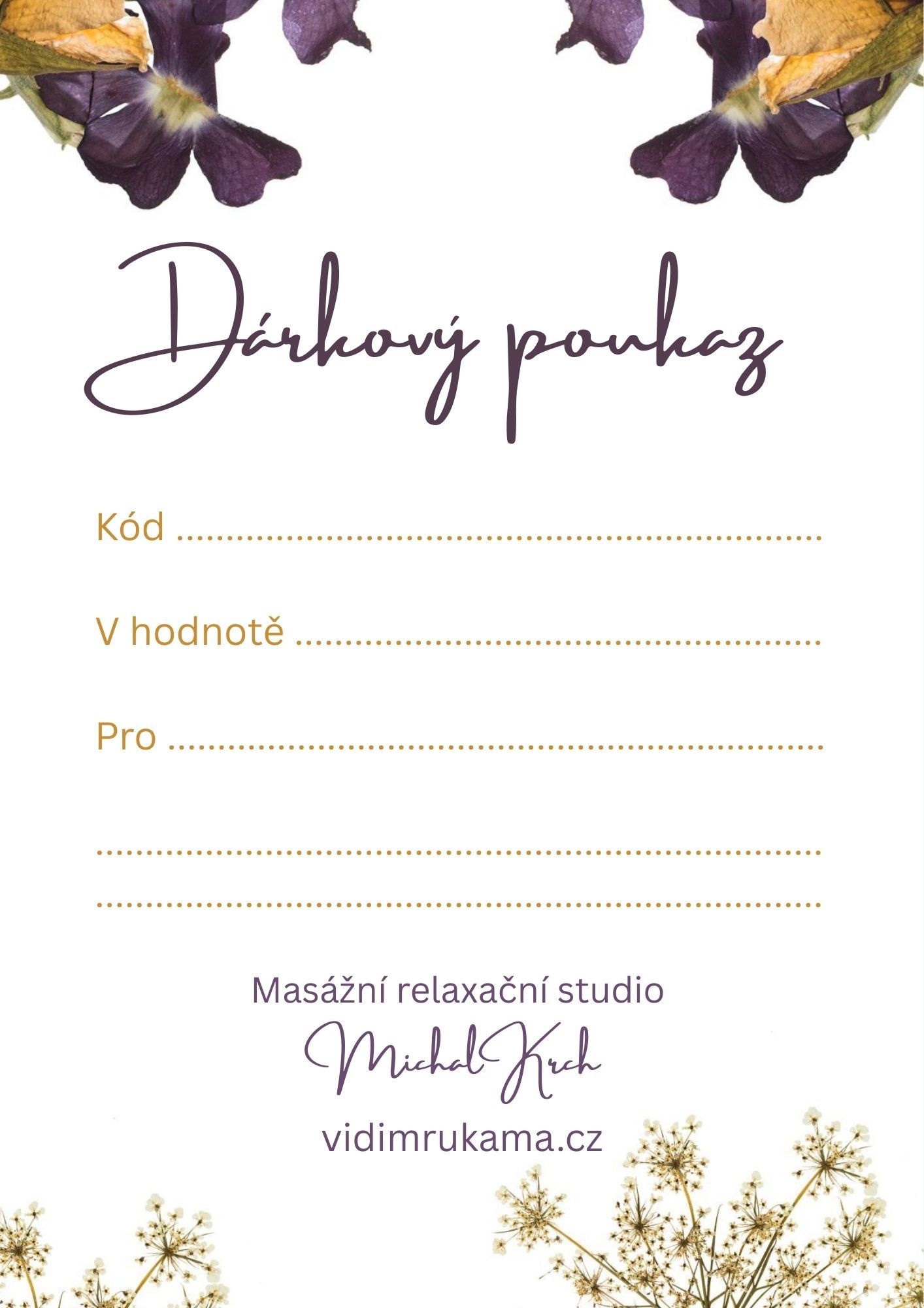 Poukaz macešky narozeniny