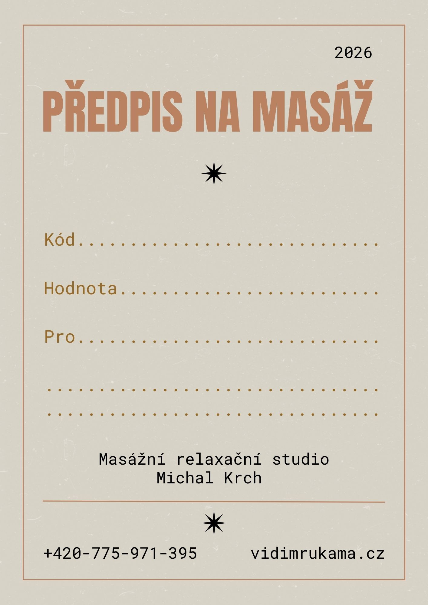 Poukaz retro předpis